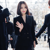  ROUJE POWER star with the same black small blazer female 2021 spring new slim retro suit