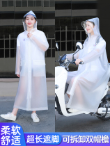 Raincoat adult summer transparent plastic full body raincoat soft outdoor poncho men and women thin portable single person walking