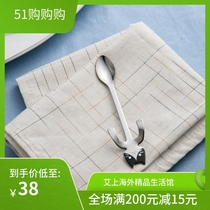 Japanese elfin stainless steel hanging cup along coffee spoon high mulberry metal stainless steel stirring spoon Fat cat SUS430