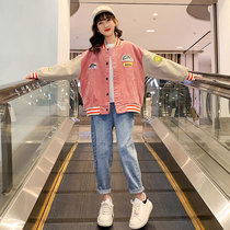 Girl Jacket Spring Autumn Children Baseball Suit 2022 New Spring Dress Foreign Air Trendy Light Core Suede Blouse Big Boy Mount Tide