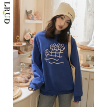 LRUD Klein Blue Necropolis Women Plus Suede Thickened 2021 Winter New Korean version Loose Jacket Head Jacket Tide