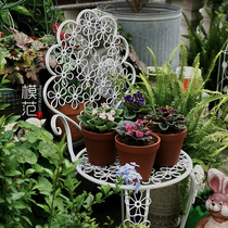 Model new wrought iron garden chair Home flower chair White flower garden decoration chair 