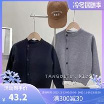 Korean childrens clothing boys cardigan long-sleeved sweater autumn and winter new childrens foreign style knitted sweater girls sweater jacket