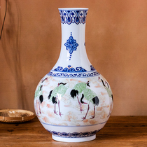 Xiang Yunghe Shou Glaze Lower Color Hand-painted Work Beauty Maestro Yuan Nari Handmade Porcelain Bottle Artwork Chinese Vase Pendulum