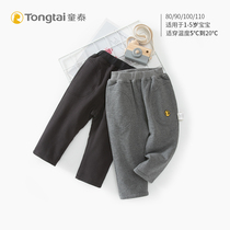 Child Tai baby pants autumn winter pure cotton thickened 1-4 year old male and female outside wearing clip cotton pants children warm long pants