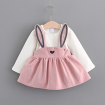 Baby clothes 6-12 months 8 Princess tide clothes 0 a 1 year old baby girl 9 long sleeve dress 2 to 3 foreign air skirt