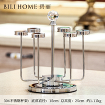 Bili Nordic ins Wind six sets of rotatable food grade stainless steel Crystal Cup holder with crystal ball drain rack