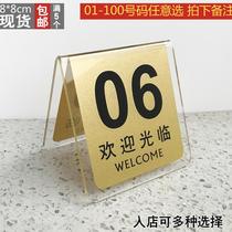 Milk tea shop table number plate Table number plate type table Card table Sign dinner dining table Card table number plate vertical