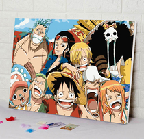 DIY coloring handmade digital oil painting One piece painting Hand-painted self-colored oil painting Luffy decompression decorative painting