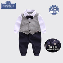 Baby onesies boys autumn and winter wai chu fu baby clothes gentleman hundred days age dress romper full moon service