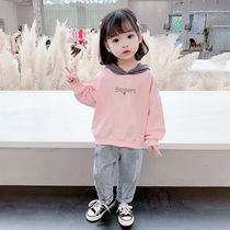 Girl Chun Qiuwei clothing suit 2021 new female baby autumn and childrens trendy ocean qi and autumn clothing two sets