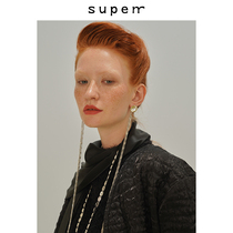 SUPERR 2019 ss vol 19 Imitation Diamond Ear Seat Super Long Shaped Tassel Chain Earrings Earrings