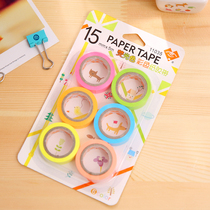 Creativity and paper adhesive tape suit with ancient rainbow fluorescent color student DIY girls handbill day note this decorative sticker