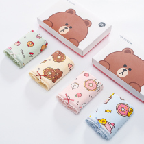 Fenten Brown Bear co-name cotton underwear women cotton anti-bacterial girl Japanese cute sweet sweet triangle pants