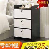 Storage dormitory with lock simple small cabinet locker simple assembly mini bedroom cabinet bedside cabinet