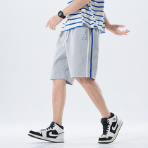 Shorts mens summer thin loose ice silk five-point sports pants trend brand trend summer clothes wear casual pants men