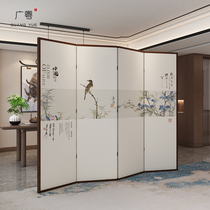 New Chinese Screen Folding Mobile Living Room Modern Light Lavish Decoration Solid Wood Wrapping edge into the house Shelter Xuanguan Screen