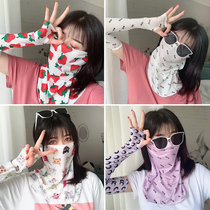 Hyun Ya Feng sunscreen mask breathable UV mask thin neck protection full face Ice Silk Mask Net red tide