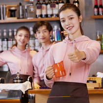 Milk tea hot pot restaurant Western restaurant waiter long sleeve female overalls coat autumn and winter clothing clothes group clothing custom