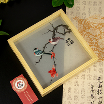 Chengdu Characteristics Companion Gift Shu embroidered handmade double-sided embroidered flower bird pendulum with Chinese wind gifts to send old foreign new Chinese