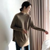 Now South Koreas East Gate new womens coat with a loose middle length Half high collar bottomed sweater