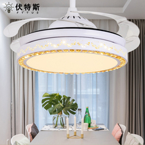 Invisible ceiling fan light fan light living room dining room bedroom home simple modern silent fan chandelier with LED