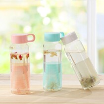 LOVO glass cup cup high temperature and low temperature resistant cup non-slip cup pink 350ML
