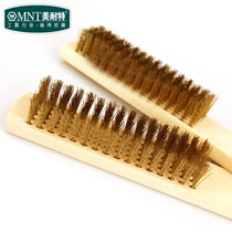 Wooden handle wire brush Metal surface cleaning brush Devacent rusty brush metal wire plate brush