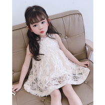 Girl Sleeveless Vest Skirt Summer Thin Ocean Princess Dress 2022 Summer Dress New Children Lace Dress Fairy