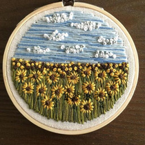 Natural style handmade hot sale recommended hipster landscape embroidery material package can be customized artwork decoration