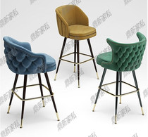 American Solid Wood Bar Modern Simple High Chair Nordic Fashion Front Desk Leisure Designer Chair