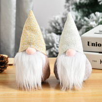 New Santa Claus little standing doll white beard decoration cute Christmas window faceless doll ornaments