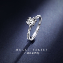 Treasure Love (Heart Collection) Ring Women's Silver Korean Style Student Peach Heart Index Finger Single Ring Single Tail Ring