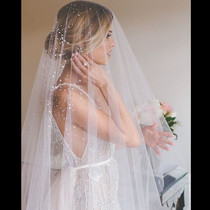 Head yarn bride wedding nail drill yarn with hair comb long tug-tail ritual head yarn brigade filming the real yarn