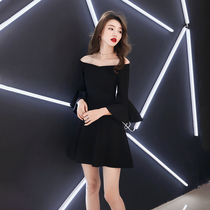 Party small evening dress skirt female 2021 new thin dress birthday party dress one shoulder can usually be worn