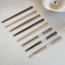 ins Korean style solid wood chopsticks collection Retro niche tableware Restaurant B & B niche chopsticks Japanese pointed chopsticks