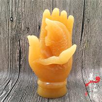 2021 natural rice yellow jade bergamot year fish ornaments Zhaofu treasure rich jade hand home living room crafts