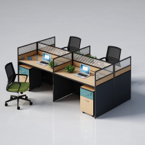 Computer Desk 4 People with 6-place Fashion Brief Desk Chair Composition Staff Screens Creative Four Staff