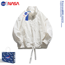 NASA joint simple and handsome hooded sweater mens spring and autumn new loose trend coat men