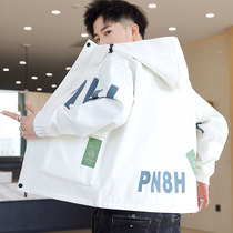 2021 Autumn New hooded jacket male big boy Junior High School High School students autumn jacket trend handsome gown