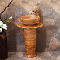Ceramic integrated column basin small family type washbasin floor type upright table basin Wash Basin Balcony Wash basin 10