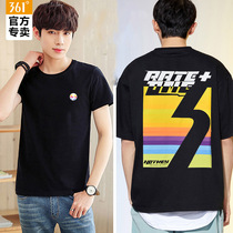361 Cotton T-shirt Mens Short Sleeve 2021 Summer Breathable Round Neck Student Loose Casual Half Sleeve