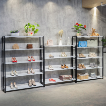 High-grade iron shoe shop shoe rack display rack floor-standing clothing bag rack multi-storey shop commercial shoe cabinet combination