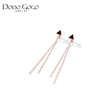 Geometric long earrings womens 2021 new trend earless pierced ear clip earrings tassel ear line triangular drop earrings