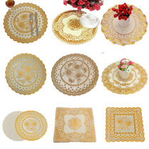 Boutique European PVC hot stamping mat bar KTV coaster cylinder mat table mat coffee table insulation writing desk round mat