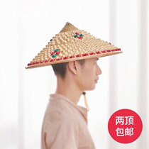 Dance performance hat prop hat bamboo hat handmade bamboo hat hat rain-proof sun hat big brimmed fishing straw hat