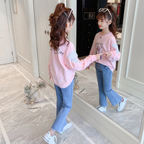 Girls autumn suit 2021 new childrens foreign style Korean version of clothes big children autumn girl 12-year-old tide childrens clothing