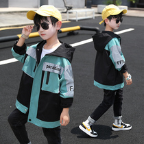 Boy coat in spring and autumn in autumn clothing 2020 new tide weaters in the middle of the Childrens Ocean Han version CUHK Childrens blouses