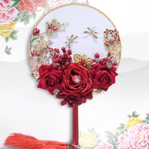 Wedding wedding bouquet Bridal fan hand bouquet Chinese style wedding fake flower fan hand bouquet bouquet simulation flower