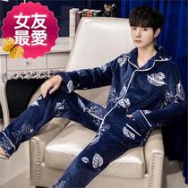  Large pajamas plus fat plus v mens clothes loose version of super thick fashion fat guy lapel dormitory hotel college students